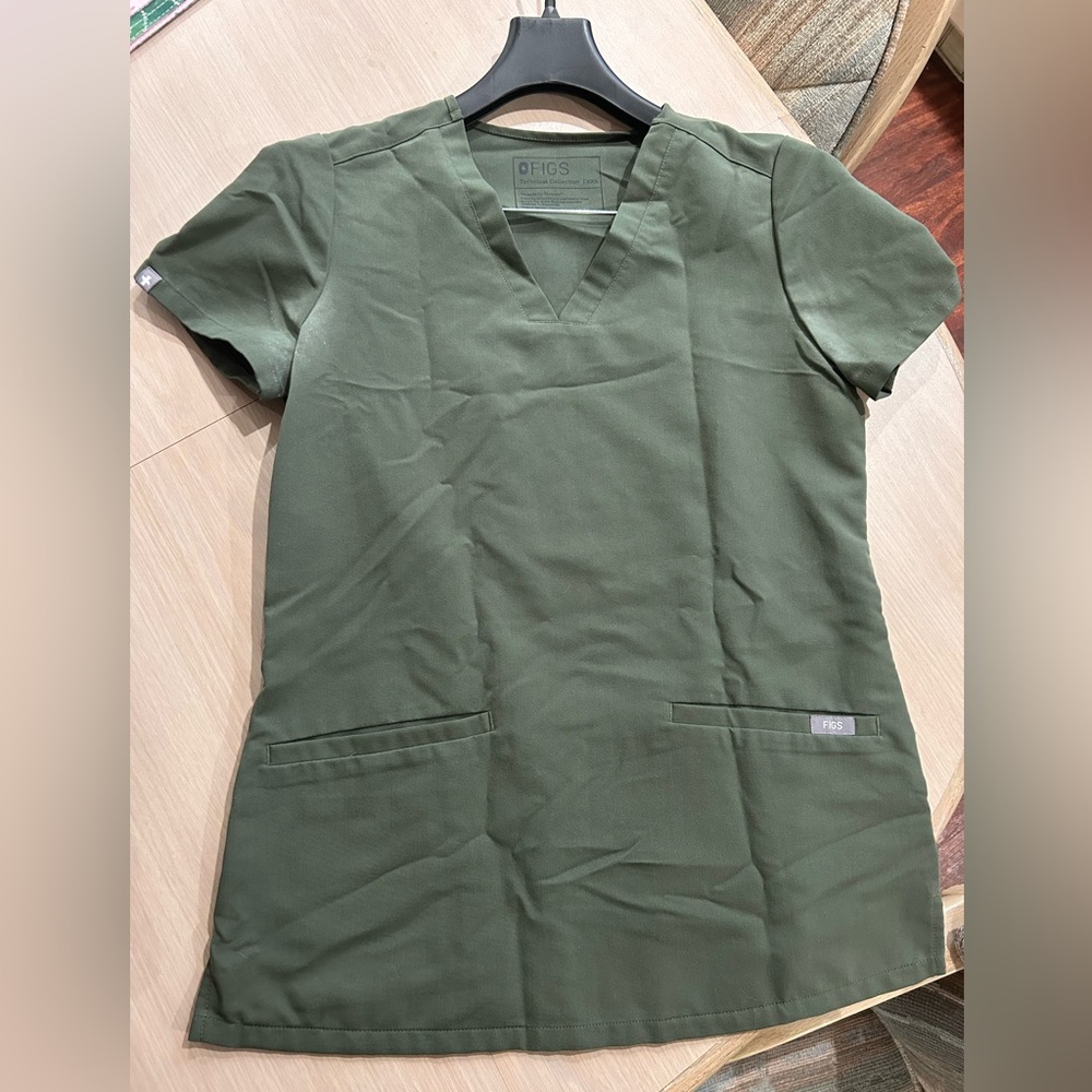 Figs Scrub Top XXS Olive Green